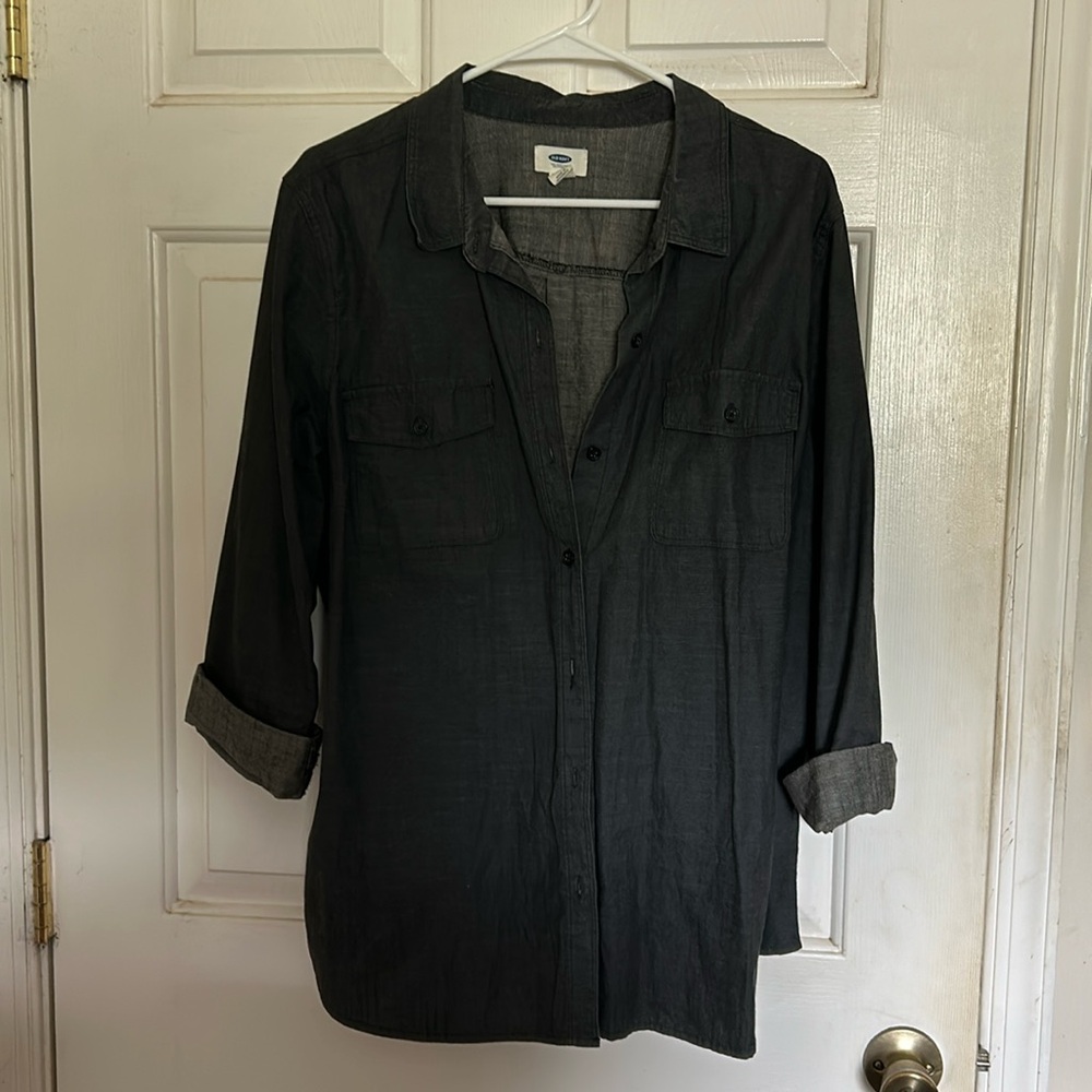Dark Wash Chambray Button Down
